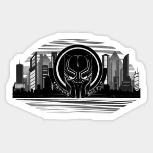 Wakanda and the mask (B&W version 1) Sticker